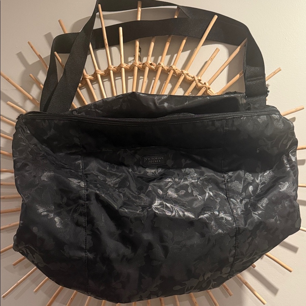 Victoria's Secret Black Floral Jacquard Tote